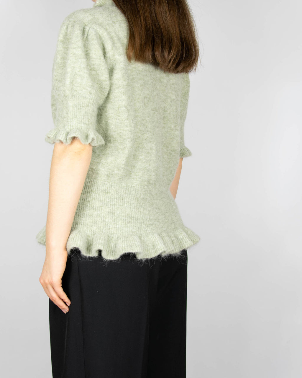 Pistachio green alpaca and merino wool sweater by Ella & Il
