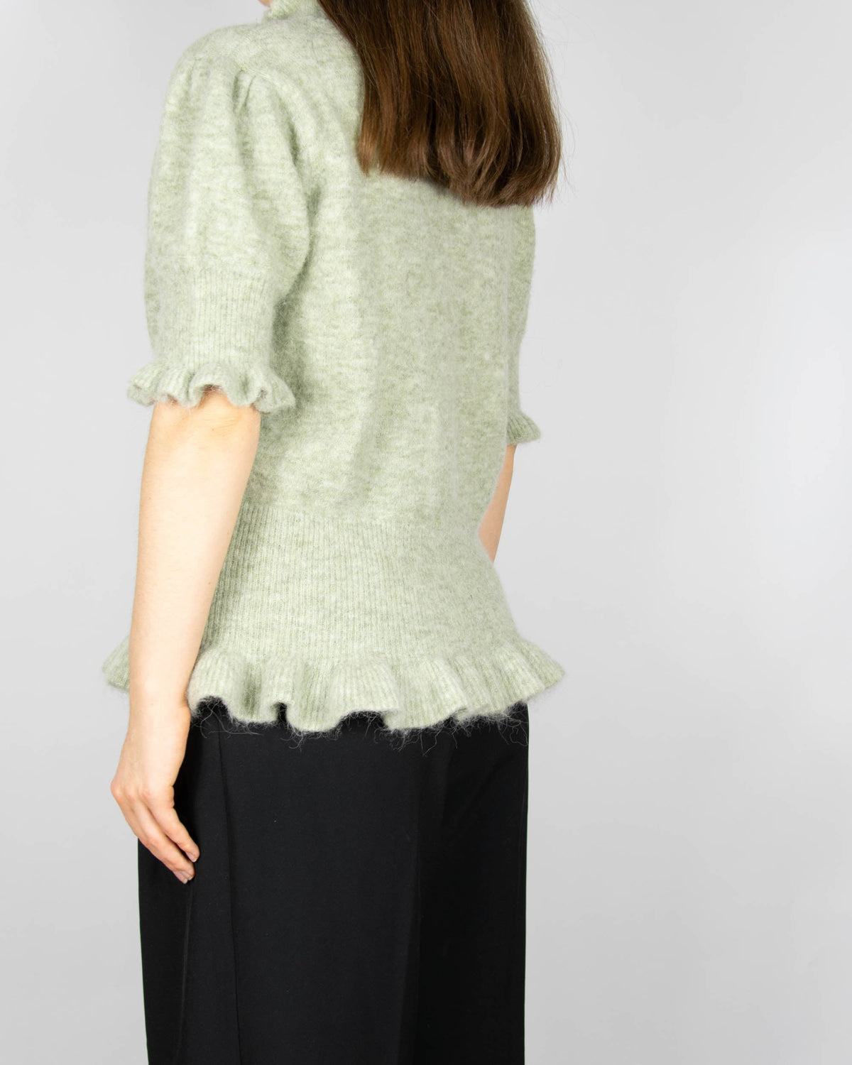 Pistachio green alpaca and merino wool sweater by Ella & Il