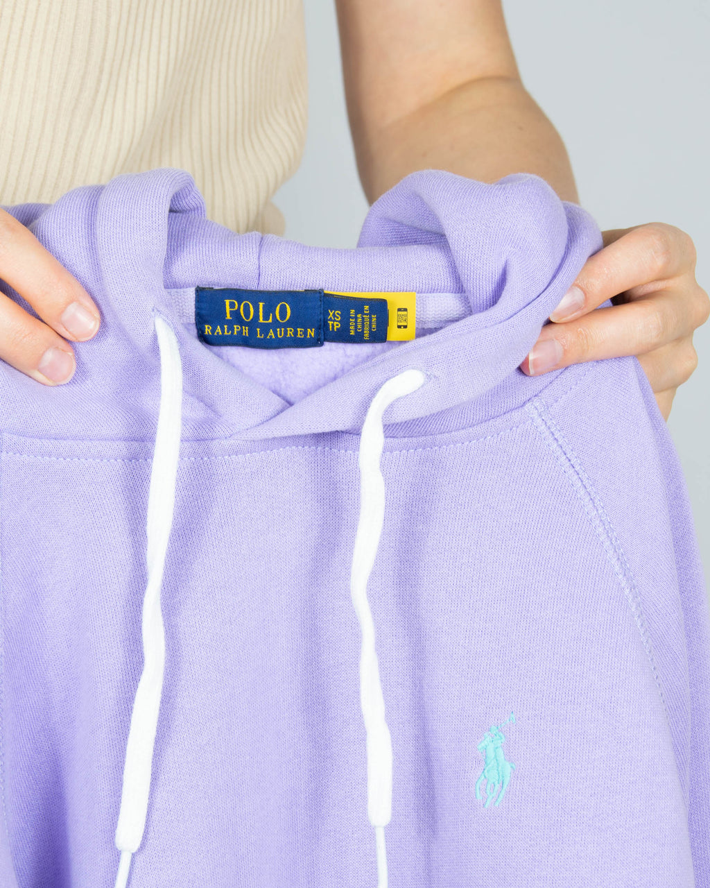 Lilac cotton hoodie by Ralph Lauren