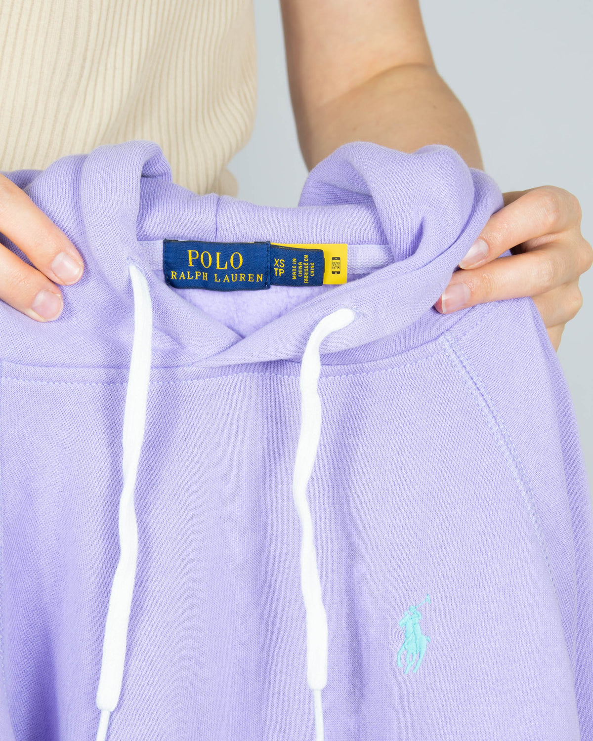 Lilac cotton hoodie by Ralph Lauren