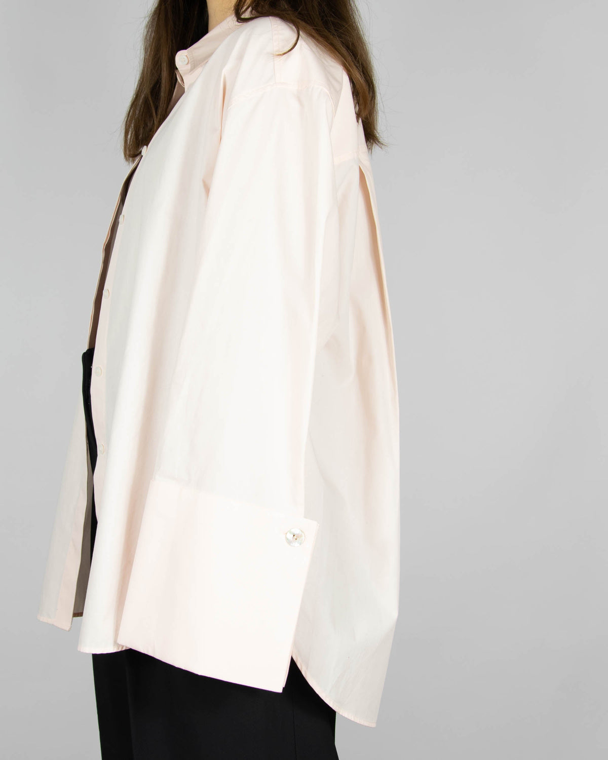 Powder pink oversized cotton shirt by H&amp;M Premium.