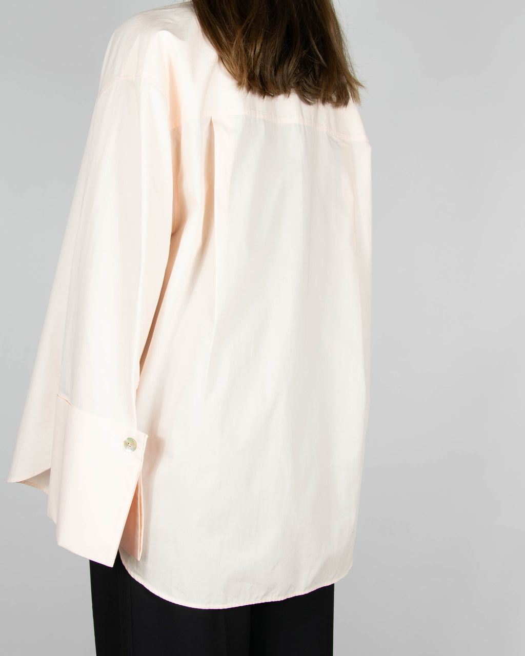 Powder pink oversized cotton shirt by H&amp;M Premium.