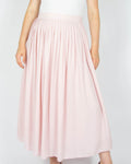 Powder pink pleated silk skirt by Anine Bing