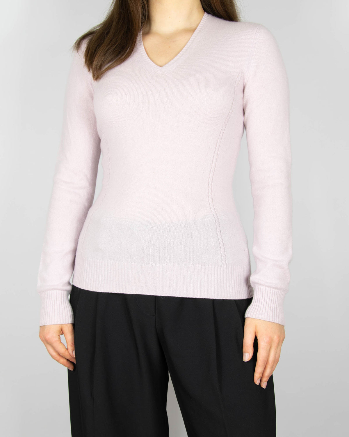 Powder pink baby cashmere sweater by Loro Piana