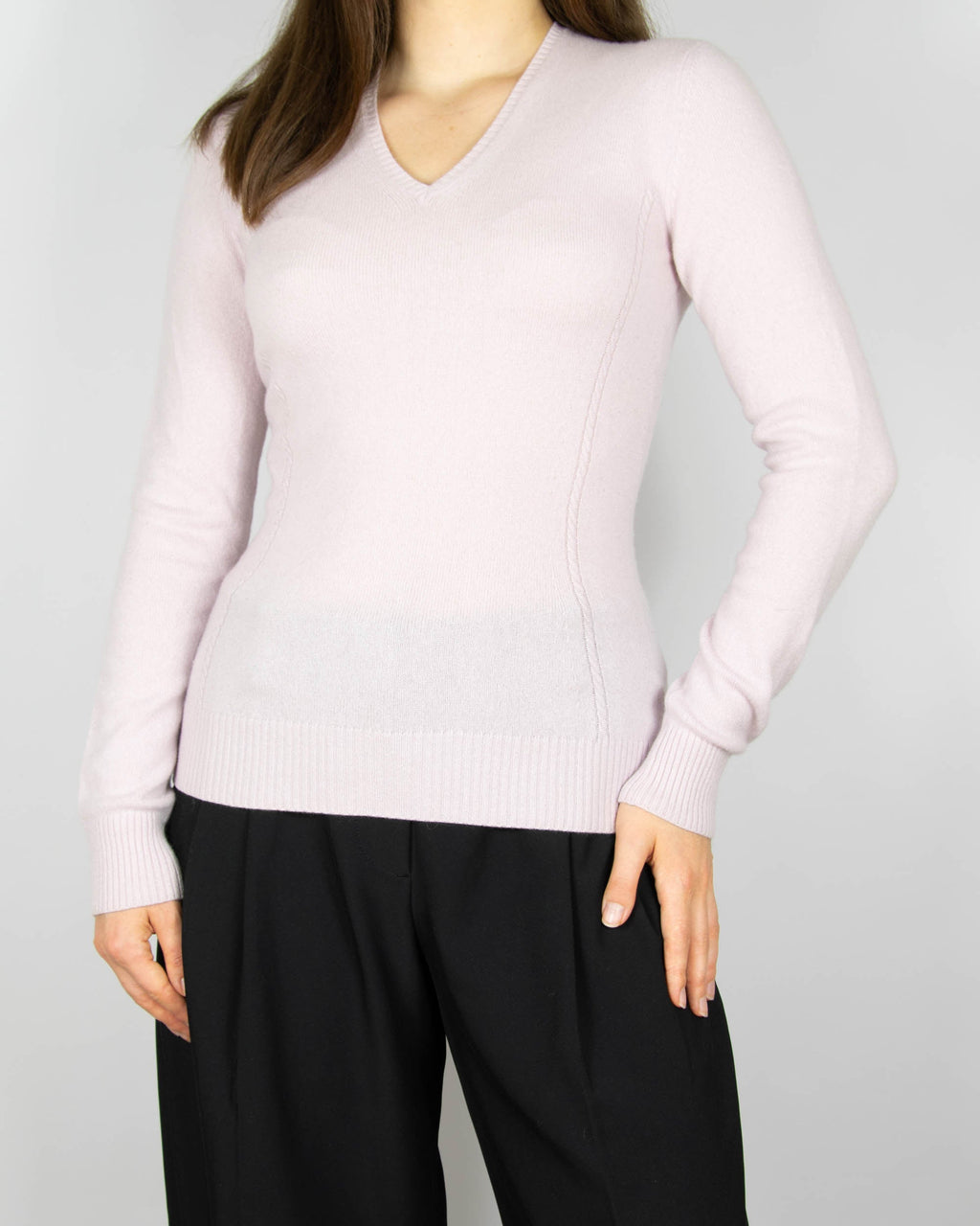 Powder pink baby cashmere sweater by Loro Piana