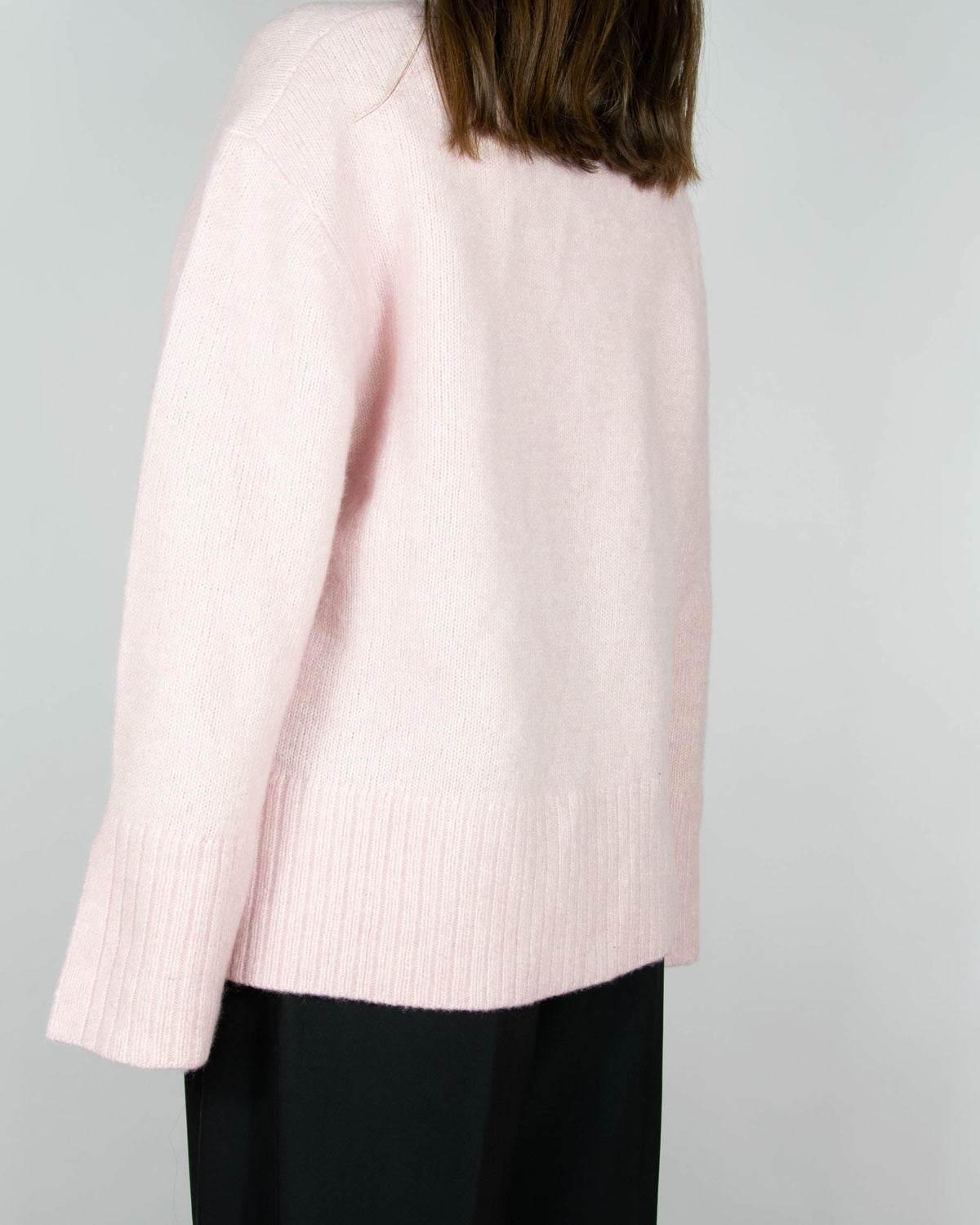 Powder pink wool and cotton sweater by Donna
