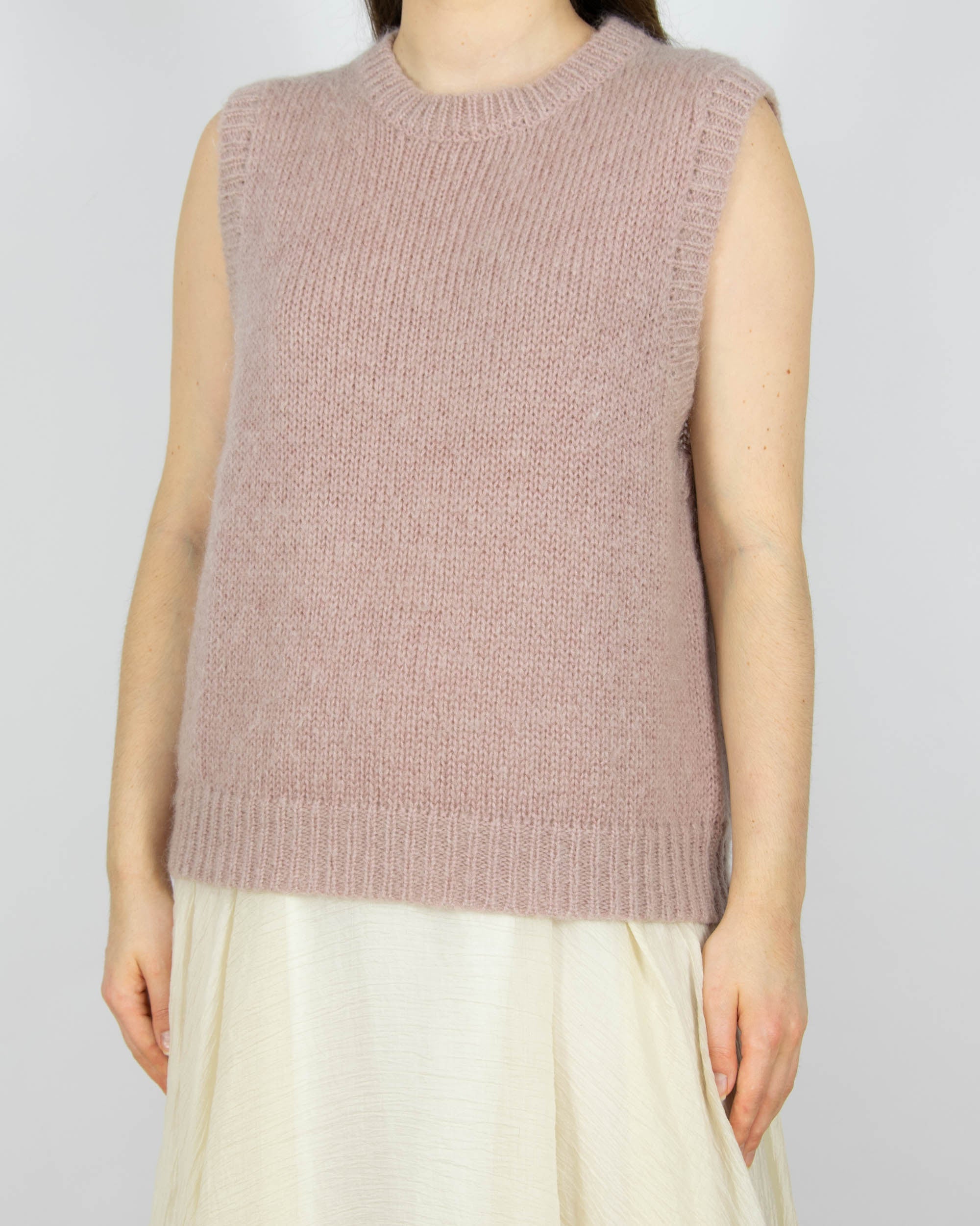 Pink mohair and wool vest by CO'COUTURE