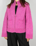 Pink wool and alpaca cardigan by Selected