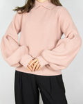 Pink merino wool sweater with puff sleeves by & Other Stories