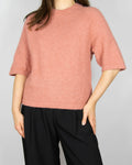 Pastel pink alpaca and wool short-sleeve sweater by & Other Stories