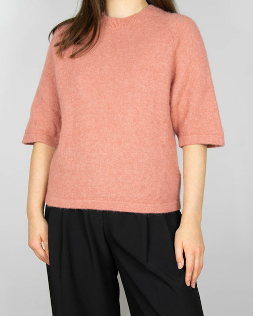 Pastel pink alpaca and wool short-sleeve sweater by & Other Stories