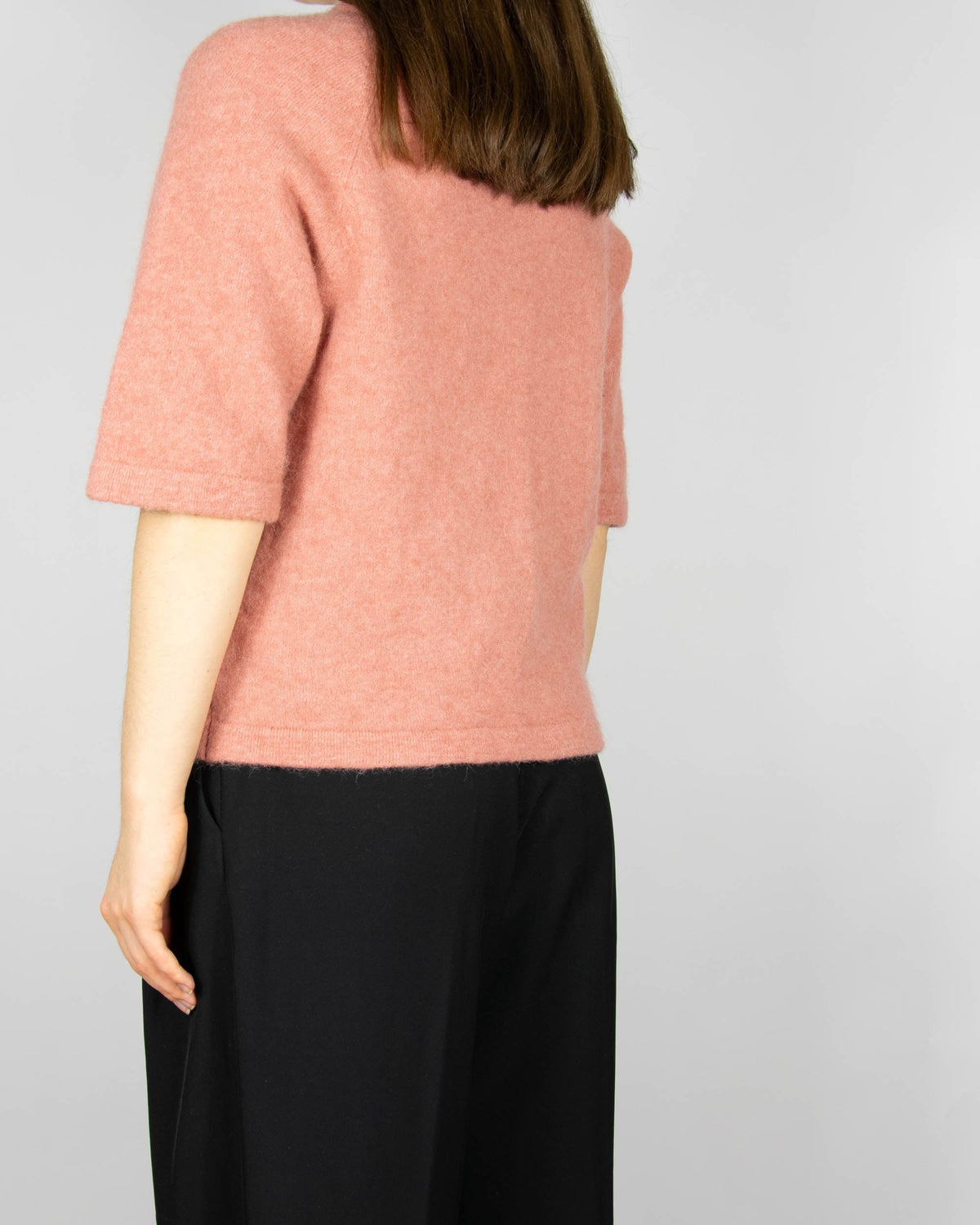 Pastel pink alpaca and wool short-sleeve sweater by & Other Stories
