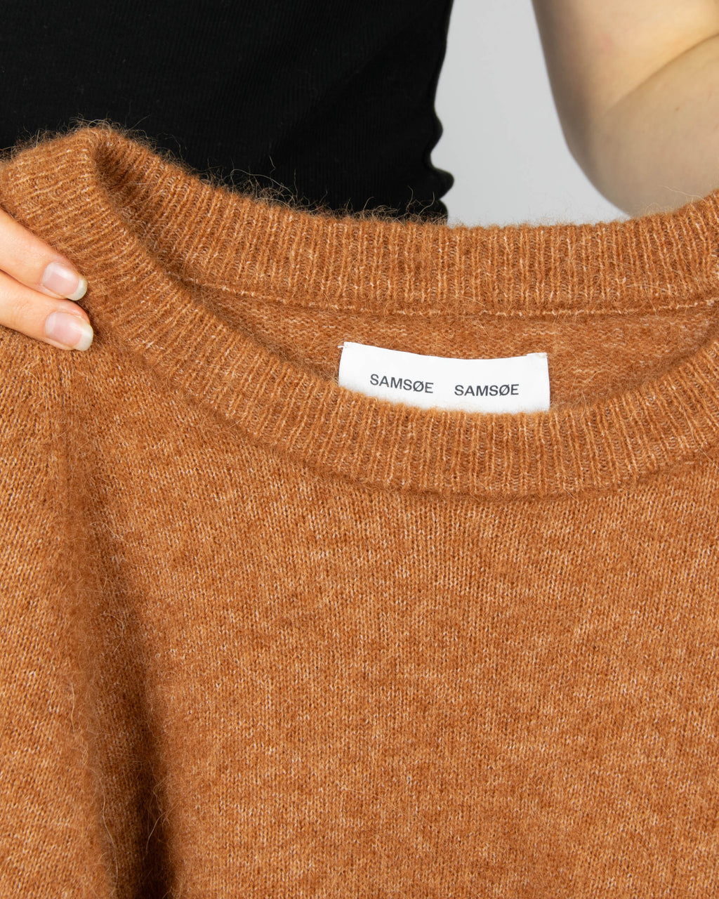 Brown alpaca and merino wool sweater by Samsøe Samsøe