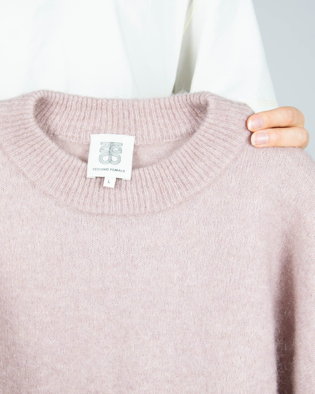 Pink mohair and wool sweater by SECOND FEMALE.