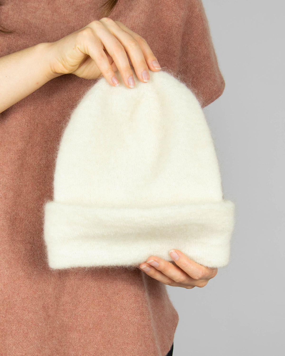 Cream mohair and wool hat by Arnie Says