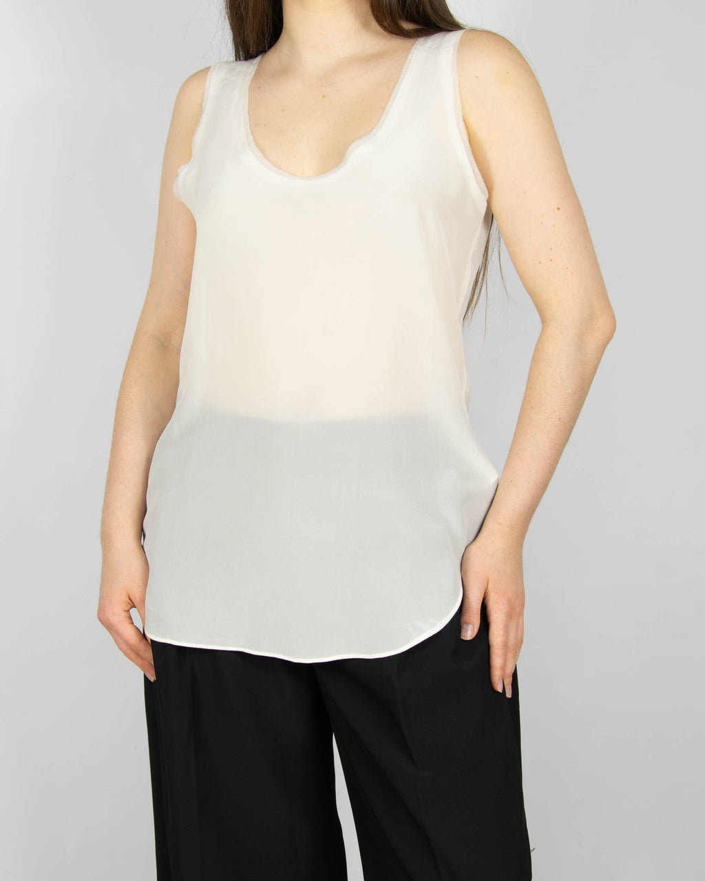 Cream silk top by Norwegian brand FWSS (FALL WINTER SPRING SUMMER)