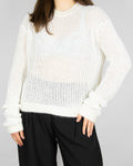 White linen and angora sweater by premium brand Acne Studios.
