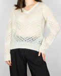 Cream mohair and wool openwork sweater by Stella Nova