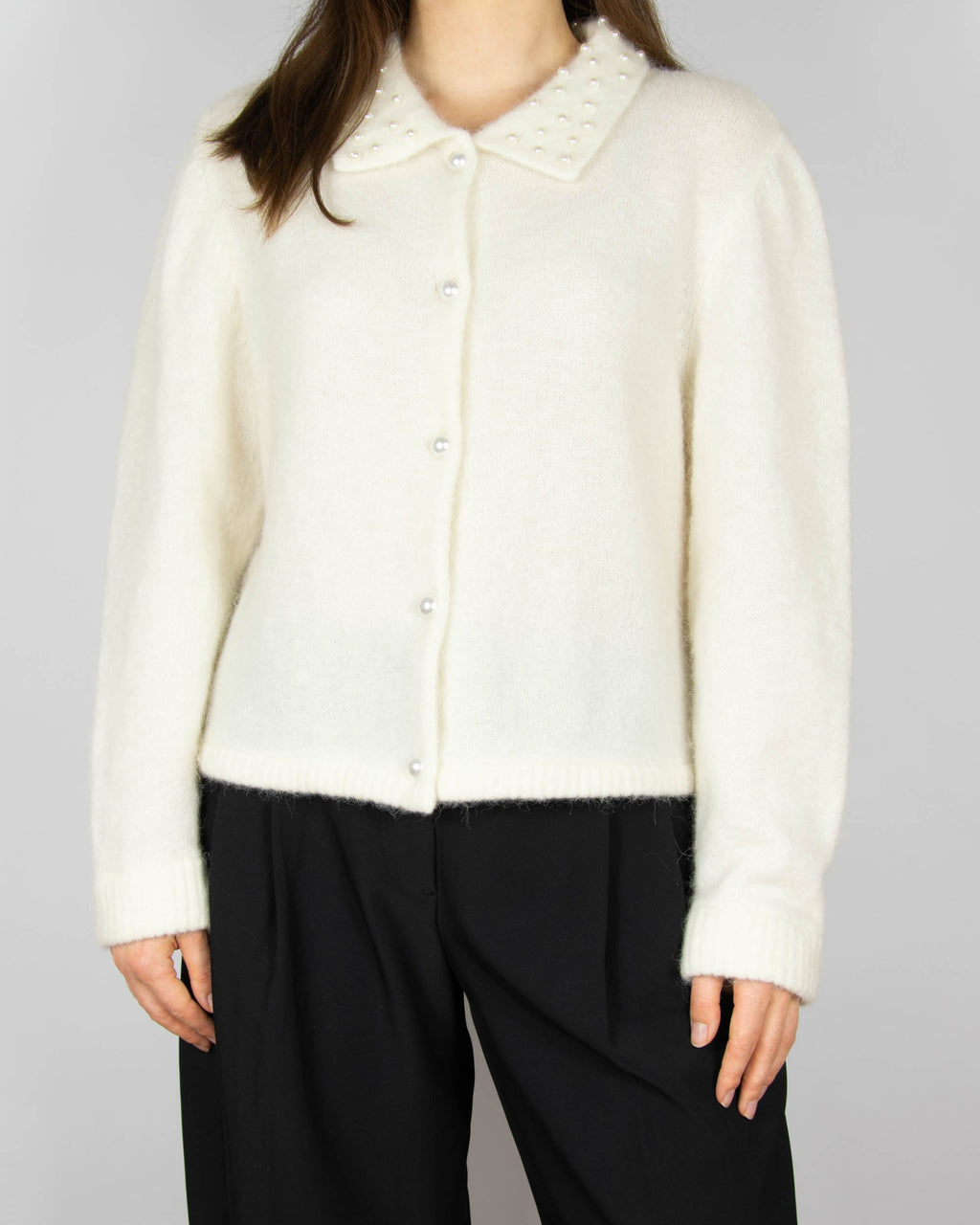 Cream alpaca and wool cardigan by Gestuz