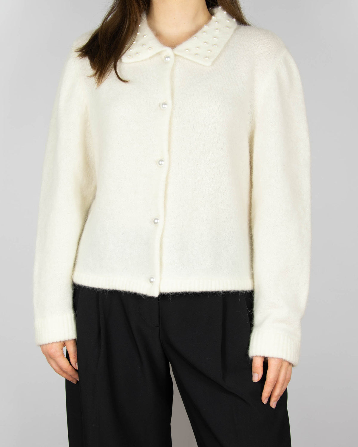 Cream alpaca and wool cardigan by Gestuz