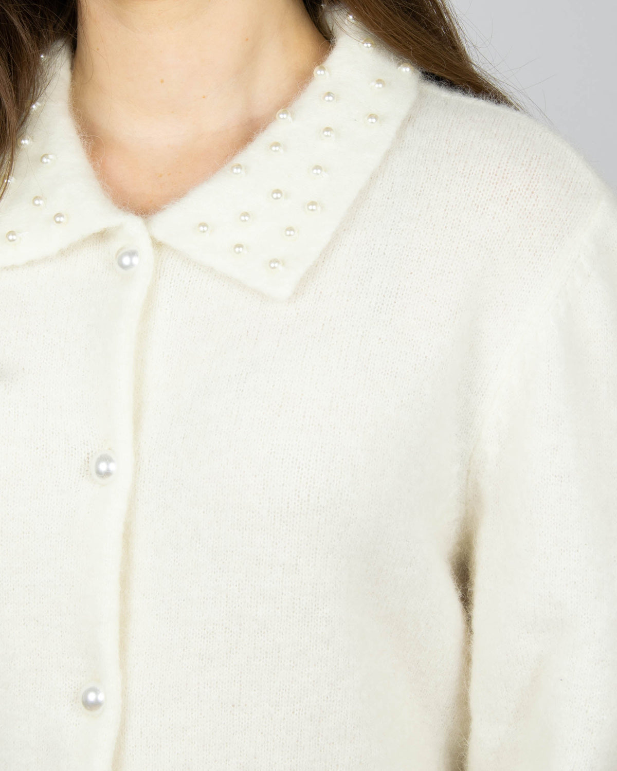 Cream alpaca and wool cardigan by Gestuz