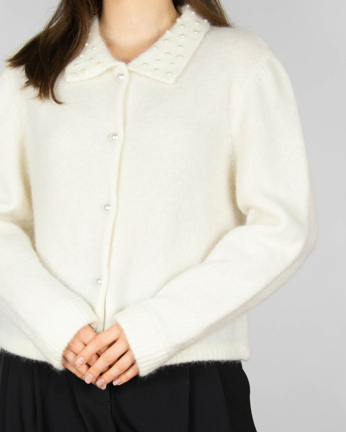 Cream alpaca and wool cardigan by Gestuz