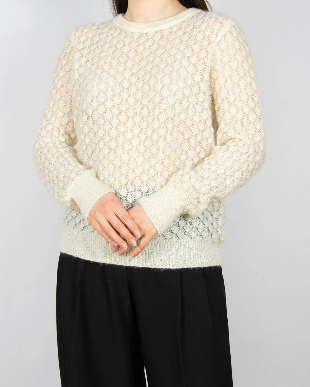 Cream mohair and wool sweater by Scandinavian brand Blu