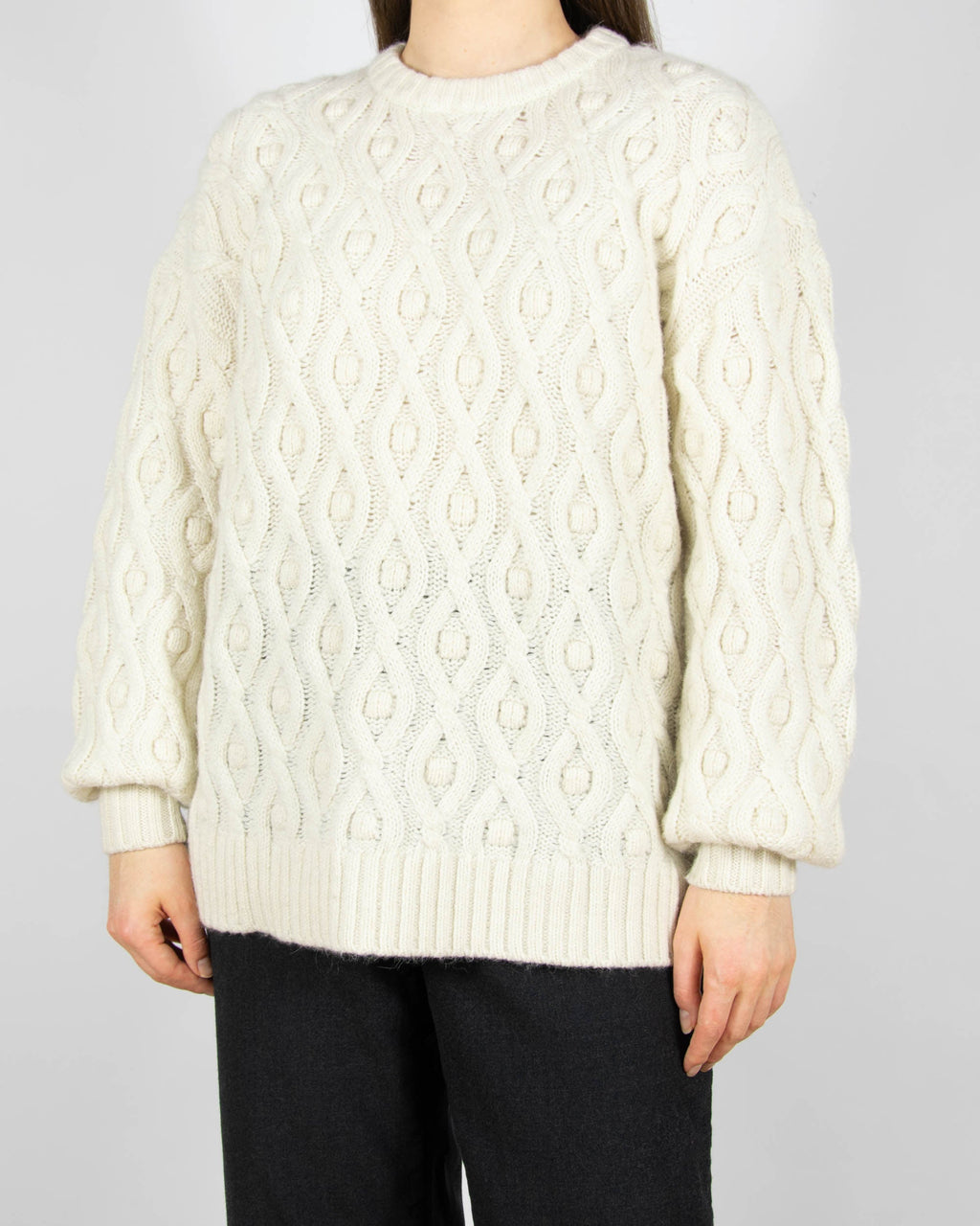 Cream wool and alpaca sweater by Donna
