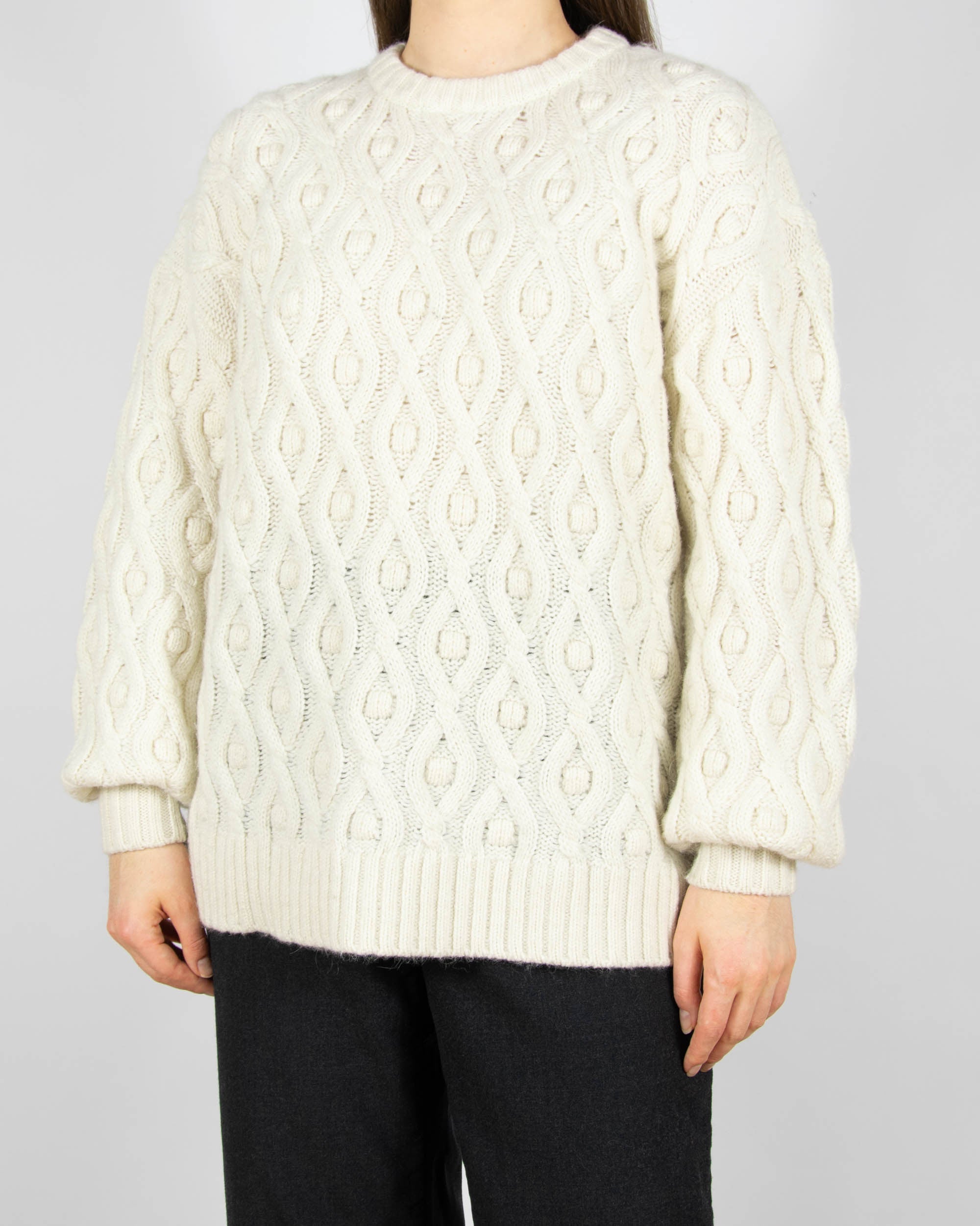 Cream wool and alpaca sweater by Donna