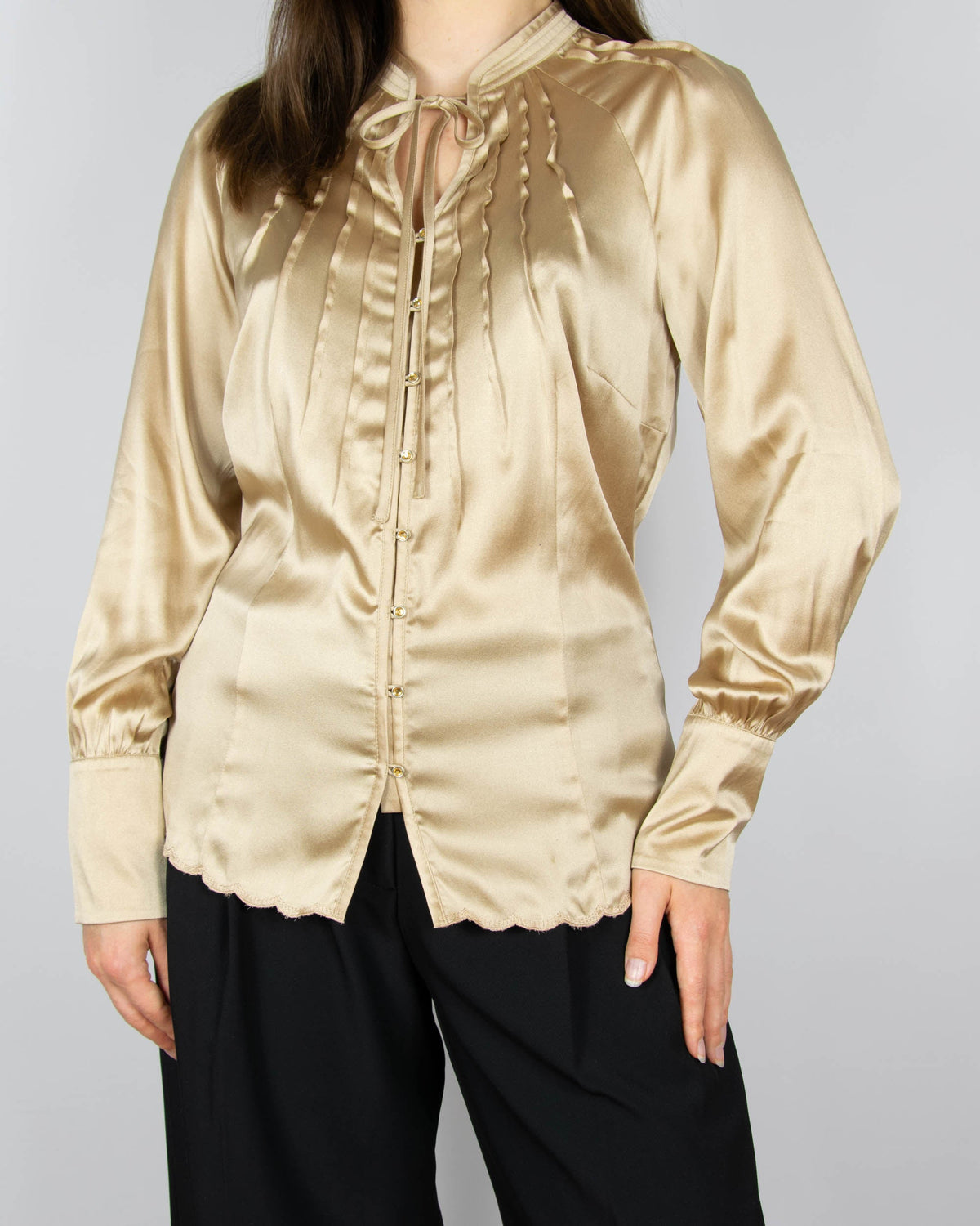 Champagne silk shirt by BY GROTH