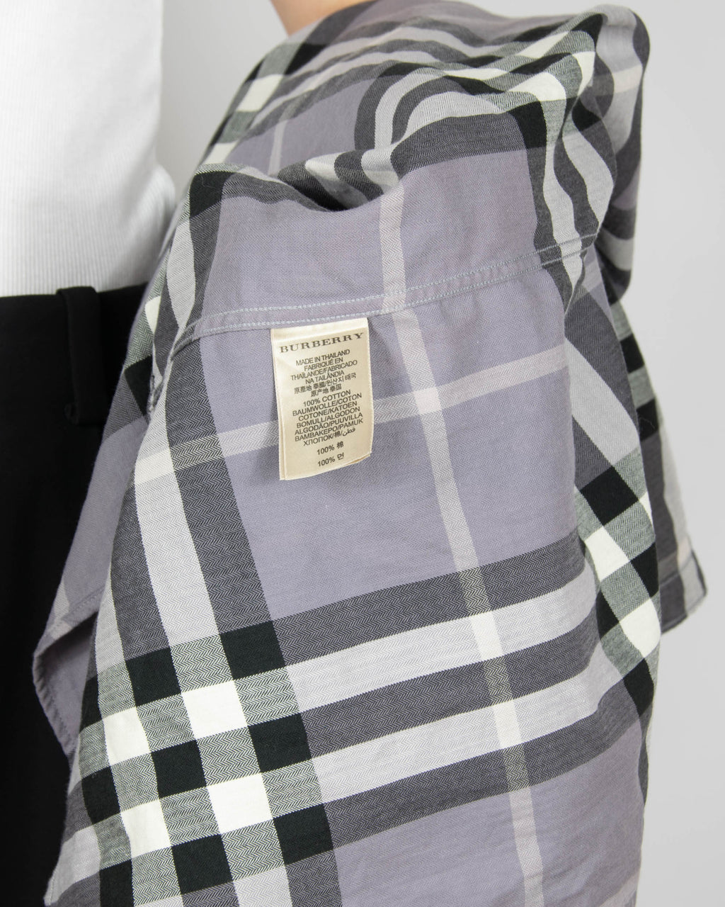 Grey checked cotton shirt by Burberry