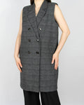 Dark grey double-breasted vest by Scandinavian brand JUST FEMALE