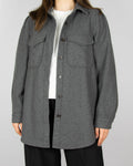 Grey wool-blend shirt jacket by OBJECT