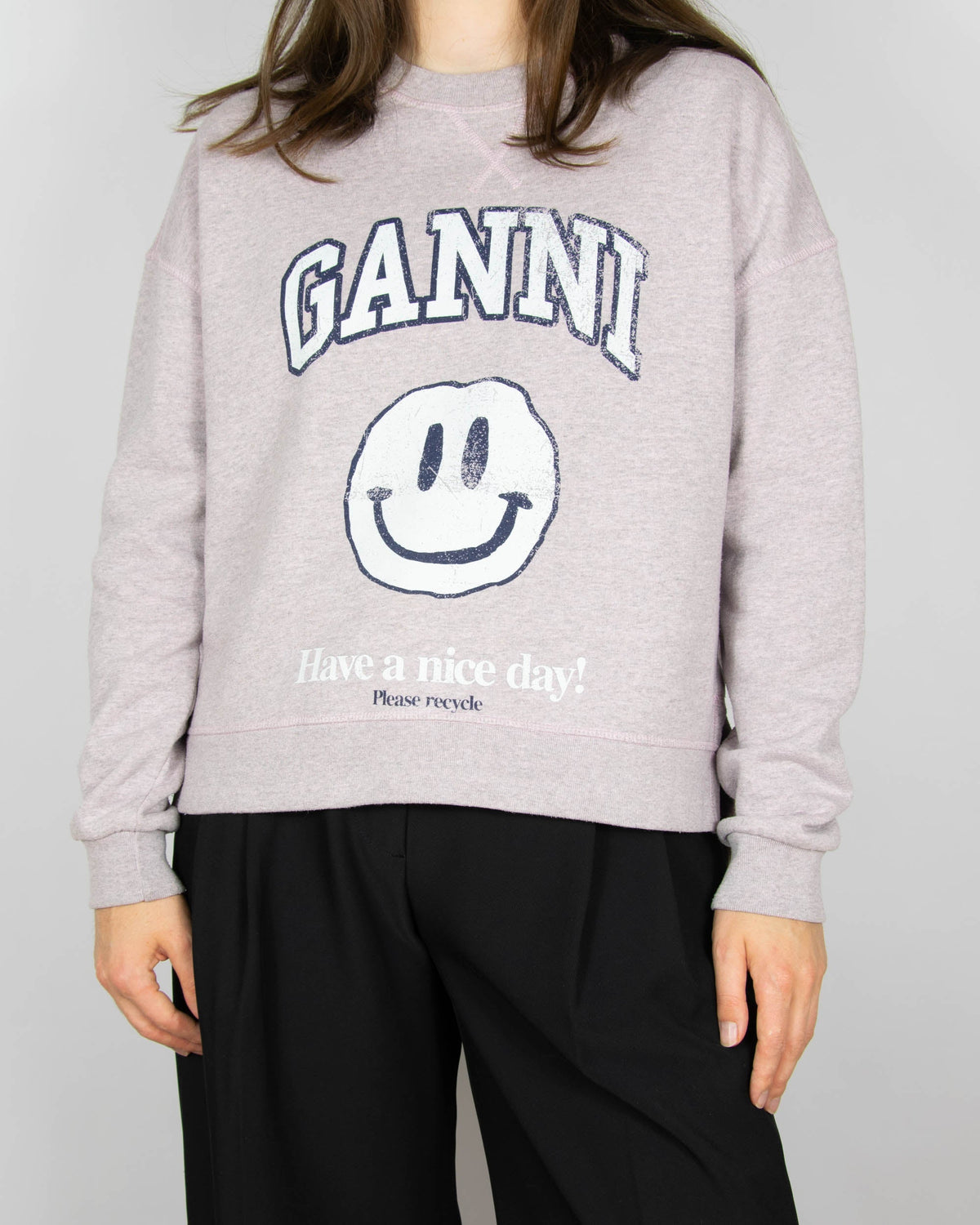 Purple and grey crewneck sweatshirt by GANNI