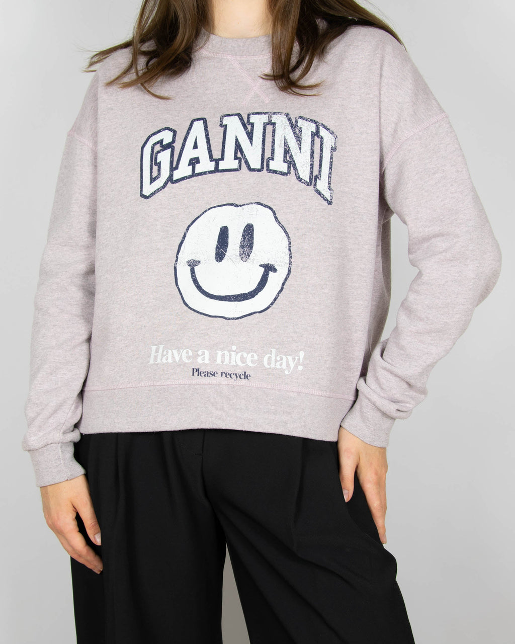 Purple and grey crewneck sweatshirt by GANNI