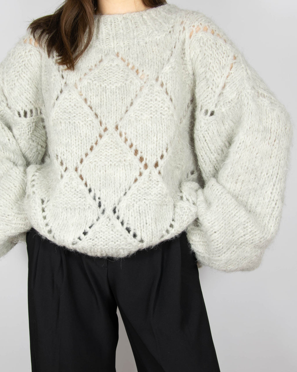 Light grey handmade alpaca sweater