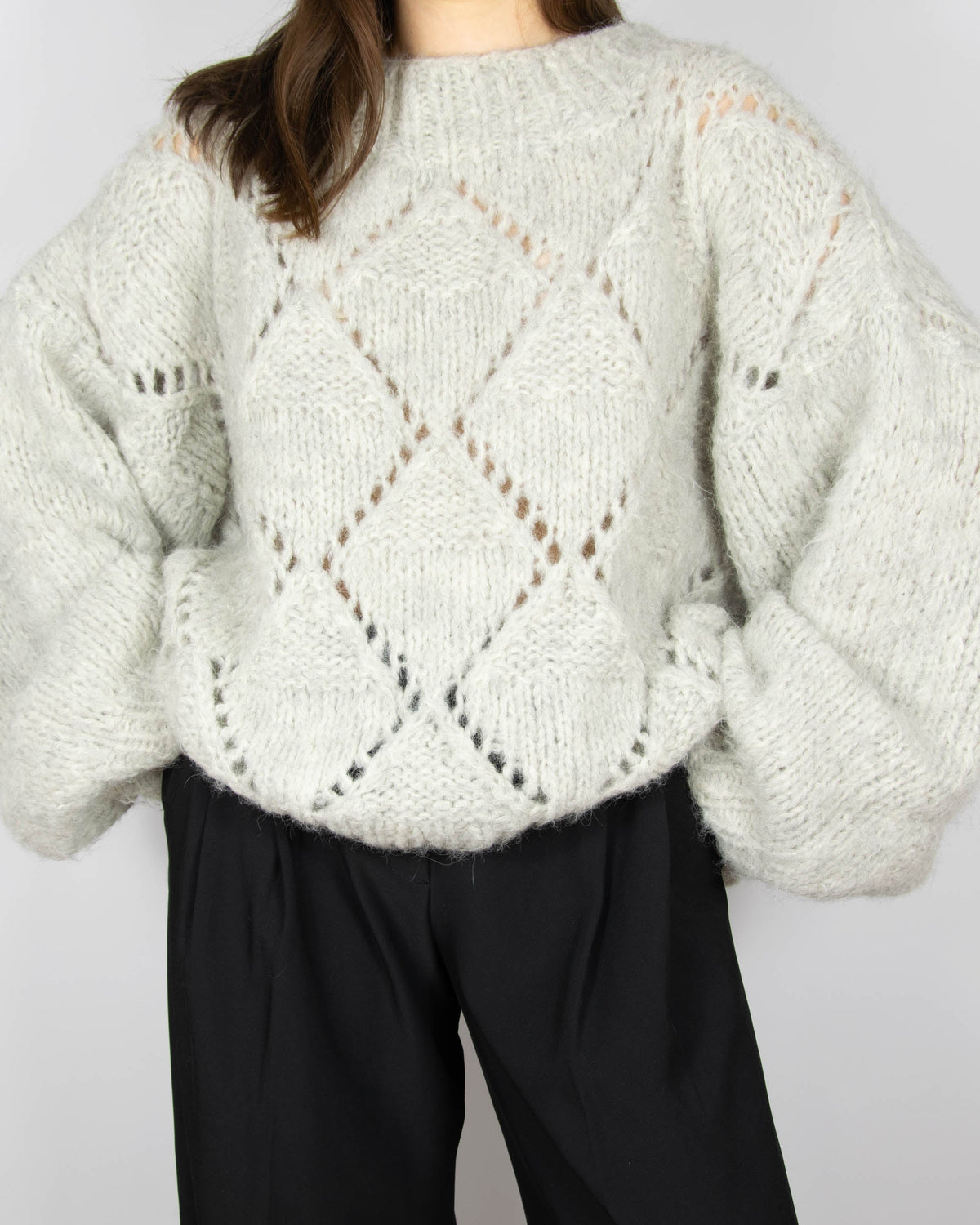 Light grey handmade alpaca sweater
