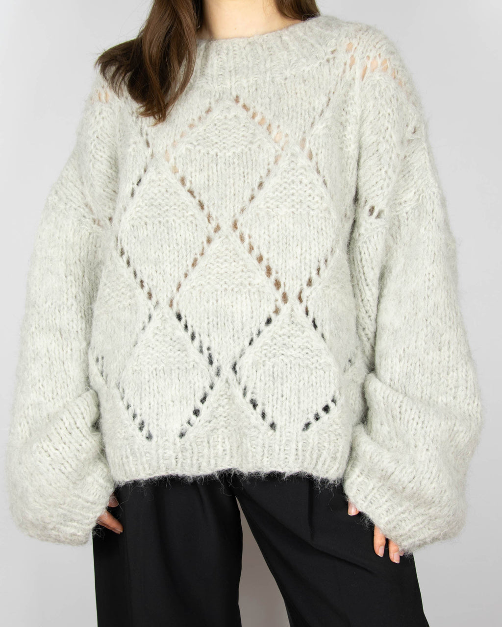 Light grey handmade alpaca sweater