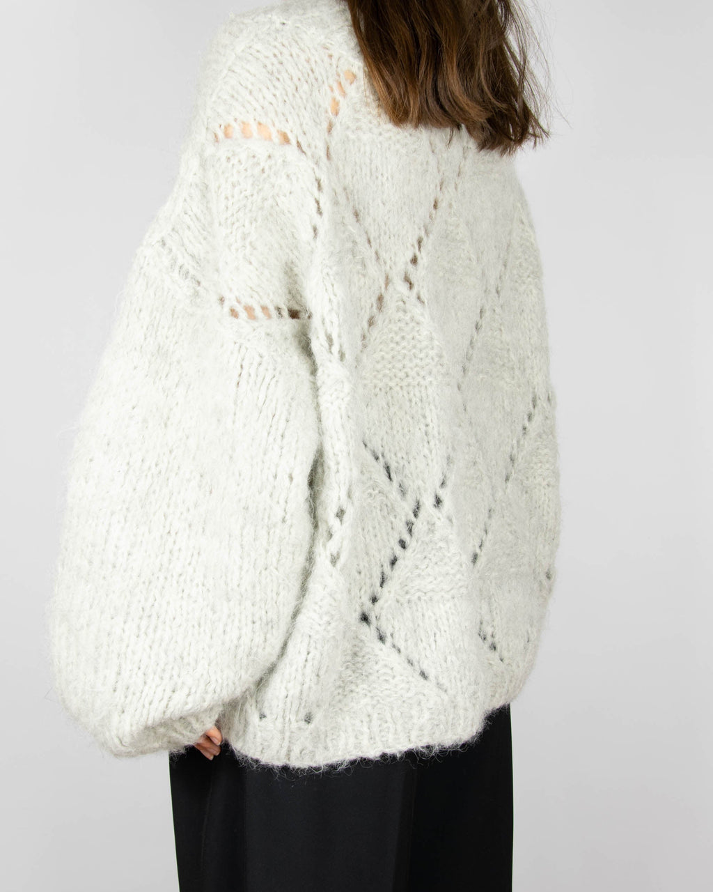 Light grey handmade alpaca sweater