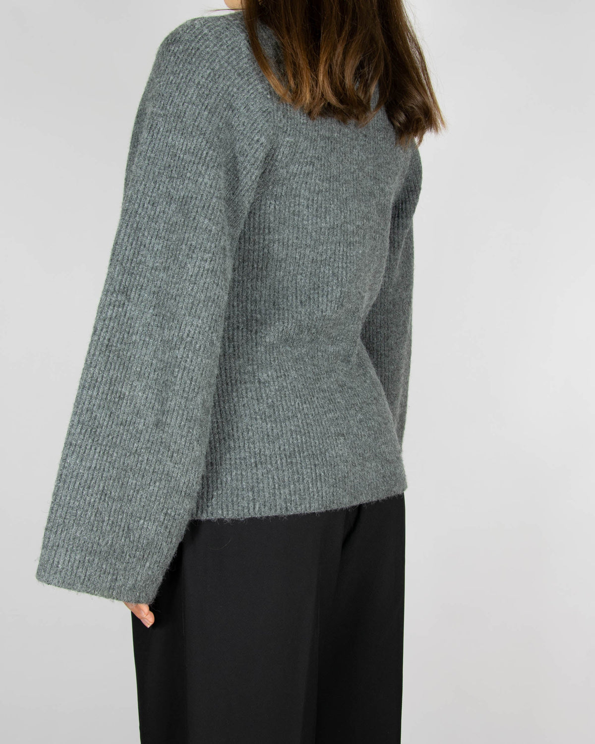 Grey cotton and wool cardigan by Danish brand BOII Studios.