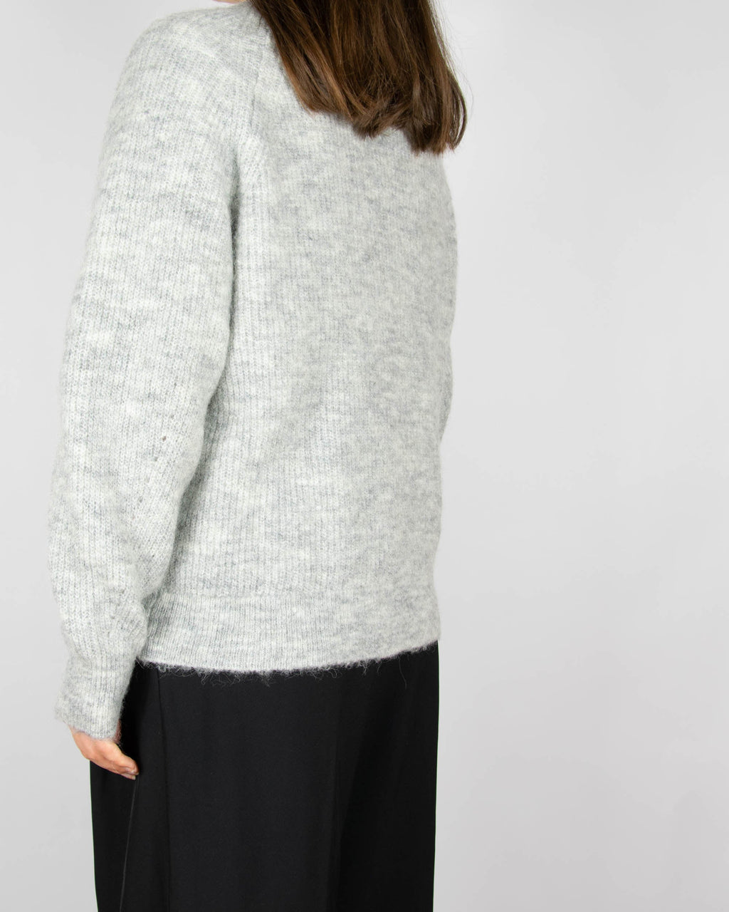 Light grey wool and alpaca cardigan by Scandinavian brand Selected.