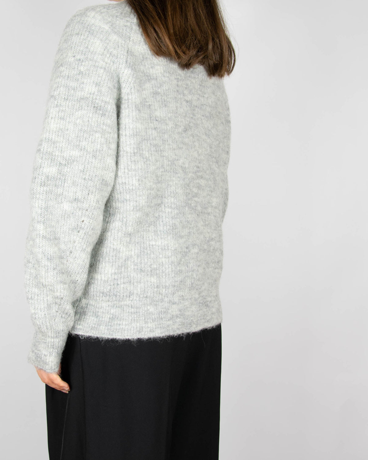 Light grey wool and alpaca cardigan by Scandinavian brand Selected.