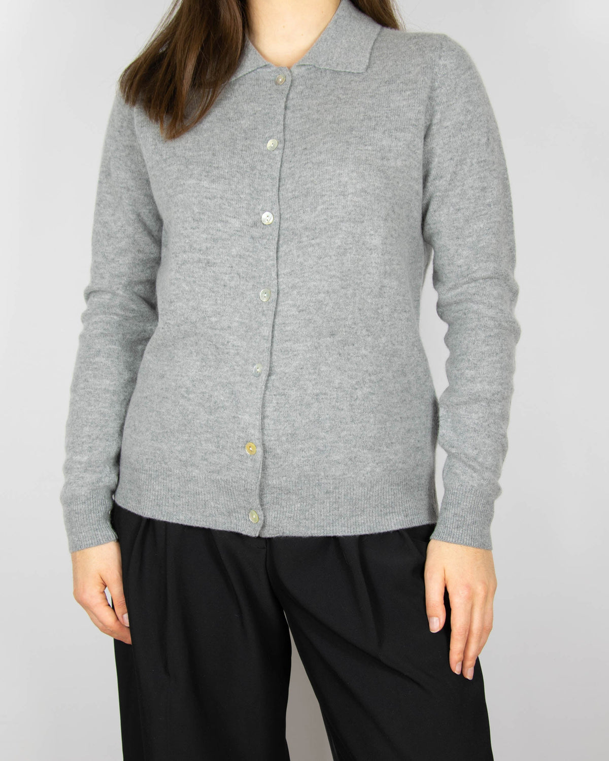 Grey wool and cashmere cardigan by Zara