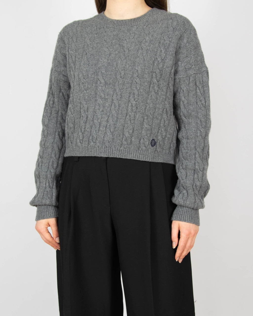 Grey wool sweater by premium brand maje