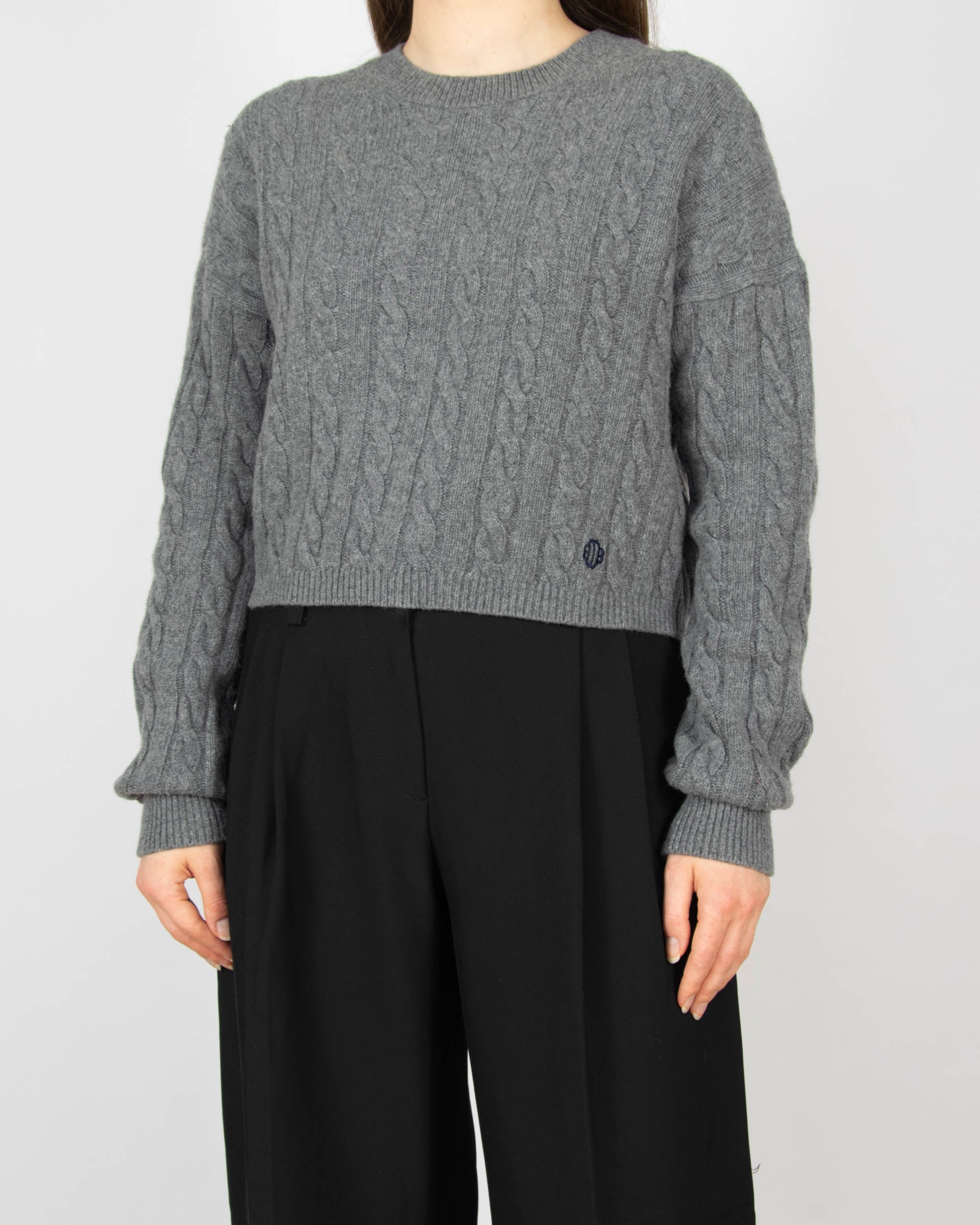 Grey wool sweater by premium brand maje
