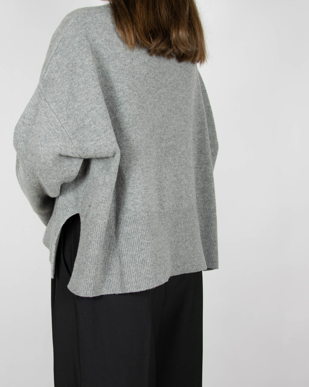 Grey wool turtleneck sweater by premium brand Arnie Says. Made in Italy.