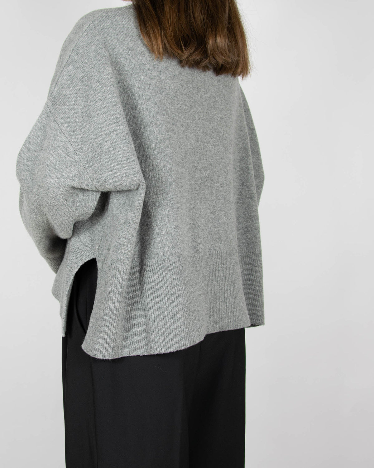 Grey wool turtleneck sweater by premium brand Arnie Says. Made in Italy.
