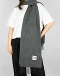 Grey wool scarf by Norwegian brand Arnie Says.