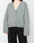 Grey oversized alpaca and wool cardigan by H&M Premium Selection