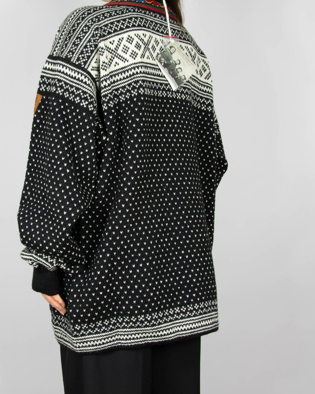 Off-white and black Norwegian wool Setesdal Jacket by Dale of Norway